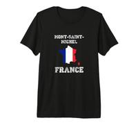Mont Saint-Michel France Map Flag Travel Graphic Design Premium T-Shirt