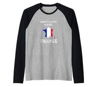 Mont Saint-Michel France Map Flag Travel Graphic Design Raglan Baseball Tee