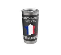 Mont Saint-Michel France Map Flag Travel Graphic Design Stainless Steel Insulated Tumbler
