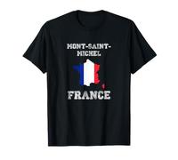 Mont Saint-Michel France Map Flag Travel Graphic Design T-Shirt