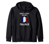 Mont Saint-Michel France Map Flag Travel Graphic Design Zip Hoodie