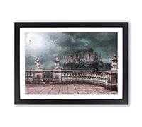 Mont St. Michel in Normandy France in Abstract Framed Print | A2 Black Framed Wall Art | Ready to Hang | Abstract Fantasy Picture | Living Room Bedroom Lounge Office