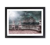 Mont St. Michel In Normandy France In Abstract Modern Art Framed Print | A2 Black Framed Wall Art | Ready to Hang | Abstract Fantasy Picture | Living Room Bedroom Lounge Office