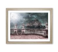 Mont St. Michel In Normandy France In Abstract Modern Art Framed Print | A4 Oak Framed Wall Art | Ready to Hang | Abstract Fantasy Picture | Living Room Bedroom Lounge Office
