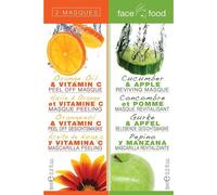 7th Heaven Face Food Orange & Vit C Peel Off/Cucumber & Apple Reviving, 2x6ml, Off White