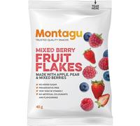 Montagu 10 Natural Mixed Berries Fruit Flakes, 40g No Added Sugar, Preservatives or Artificial Ingredients, High in Vitamin C, Family-Friendly Snack