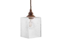 Montagu Cuboid Dappled Glass Pendant Light - Old English Brass - Se Home