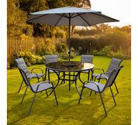 Montagu Garden Dining Set Round Table 135cm Turntable by Croft - 6 Seats
