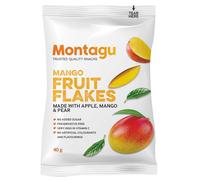 Montagu Mango Fruit Flakes - Healthy Snacks with No Added Sugar - Gluten-Free, High Fibre Dried Fruit Treats - 400g (10 x 40g)