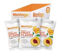 Montagu Peach Flakes - Healthy Fruit Snacks with No Added Sugar - Gluten-Free, High Fibre Dried Fruit Treats - 400g (10 x 40g) - Perfect for Kids and Adults