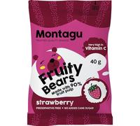 Montagu Strawberry Fruit Bears - Healthy Sweets, Sugar-Free, Vegan, Gluten-Free Gummy Treats - High Fibre Low-Calorie Snacks - 400g (10 x 40g)