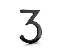 Montague Metal Products MHN-06-F-BK1-3 Solid Aluminum Modern Floating Address House Numbers, 6", Powder Coated Black