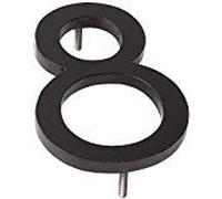 Montague Metal Products MHN-06-F-BK1-8 Solid Aluminum Modern Floating Address House Numbers, 6", Powder Coated Black