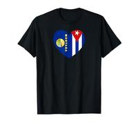 Montana and Cuba Flags: Heart Shaped Unity T-Shirt