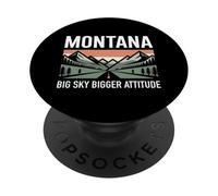Montana Big Sky Bigger Attitude - Fun Tee US Citizen America PopSockets Adhesive PopGrip