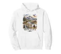 Montana Big Sky Country Watercolor Wilderness Design Pullover Hoodie