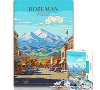 Montana Bozeman Travel 1000 Piece Jigsaw Puzzles for Adults,Challenging Game Gifts for Is Ideal As A Gift for The Whole Family 50x75cm