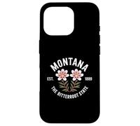 Montana Est 1889 The Bitterroot State Of Montana Flower Case for iPhone 16 Pro