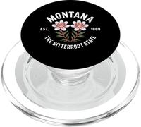 Montana Est 1889 The Bitterroot State Of Montana Flower PopSockets PopGrip for MagSafe