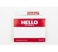 Red Hello My Name Is Stickers