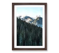 Montana Mountain Behind The Forest Framed Print | A2 Walnut Framed Wall Art | Ready to Hang | Modern Landscape Picture | Living Room Bedroom Lounge Office