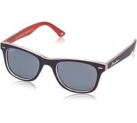 Sunoptic Sunglasses Montana MP41 – Unisex Rubbertouch, Blue/Red Frame, Grey/Smoke Lenses, One Size