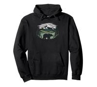 Montana Raised Bison Herd Big Sky Plains Illustration Pullover Hoodie