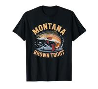 Montana River Brown Trout Fly Fishing State Pride Angler T-Shirt