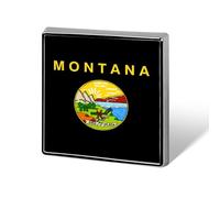 Montana State Flag Metal Brooches Square 1" Badge Decorative Lapel Pins Clothing Backpack Accessory Gift