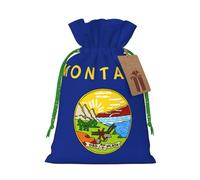 Montana State Flag Print Charming Gift Bag,Cloth Gift Bags With Drawstring,Perfect For Small Gifts And Jewelry