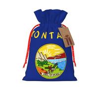 Montana State Flag print Drawstring Gift Bag for Wedding Party Birthday Unique Present Bag Reusable Canvas Bag,1 Piece M