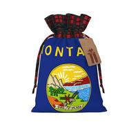 Montana State Flag Print Festive Christmas Drawstring Gift Bags For Xmas Decorative Present Wrapping Needs