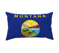 Montana State Flag Print Home Short Plush Pillowcase, Soft Cozy Body Pillow Cover 91Ã-50cm With Hidden Zipper 91Ã-50cm