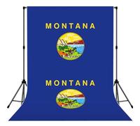 Montana State Flag Print Large 5Ã-7ft Seamless Polyester Fabric Photo Backdrop Curtain for Portrait Photoshoot Party Video