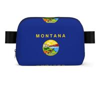 Montana State Flag Print Square Waist Bag Fashion Pack Waterproof Bumbag Travel Casual Summer Gift