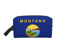 Montana State Flag Printed Multifunctional Storage Bag, Large Capacity Organizer Pouch for Gym and Weekend