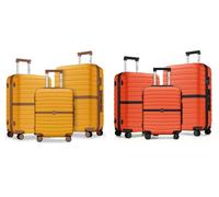 Kono 20/24/28 Inch Abs+Pc Hard Shell Cabin Suitcase Set Check-In Luggage, 3-Digit Lock & Spinner Wheels, Yellow/brown