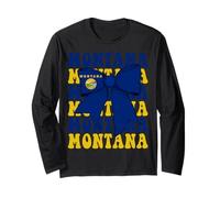 Montana US State Coquette Bow Flag Long Sleeve T-Shirt