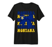 Montana US State Coquette Bow Flag Premium T-Shirt