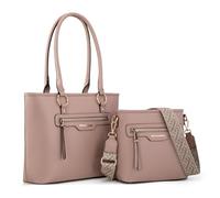 Montana West 2Pcs Handbags Sets for Women Large Tote Bags Cute Crossbody Purses, Pink, Pink