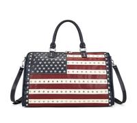 Montana West American Flag Studded Weekender Bags Patriotic Duffle Bag Large Carry on for Men & Women, Flag-navy, 20.5"(L) x 9"(W) x 14"(H)