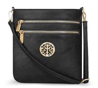 Montana West Crossbody Bags for Women Small Shoulder Travel Purses Multi Pocket Triple Crossover Bag Lightweight, 042black