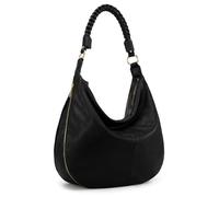 Montana West Hobo Bags for Women Large Slouchy Tote Bag PU Leather Hobo Purse with Zipper and Woven Handle, Black, Large