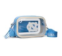 Montana West NCAA Clear Bag for Stadium Events Handbags for Sports Fans with Adjustable Nylon Strap,Card Pocket & Team Logo, Tar Heels-blue