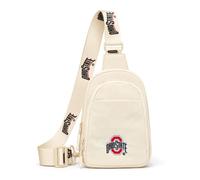 Montana West NCAA Sling Bag Quilted Crossbody Bags for Women/Men, Multiple Pockets Crossbody Sling Bags for Gift, Game Day, Ohs-beige