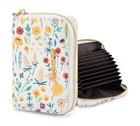 Montana West Rfid Credit Card Holder for Women Slim ID Card Holder Keychain Wallet with Zipper Pocket, Print-Bloom Rhapsody, Minimalist