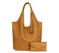 Montana West Slouchy Hobo Bags for Women Soft Designer Shoulder Purses Ladies Top Handle Handbag, Tawny Brown, L