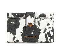 Montana West Small Wallets Woman Trifold RFID Blocking Wallet Ladies Female Credit Card Wallet Western Travel Wallets with ID Window, Cow Print-Black, 5.2" x 0.6" x 3.6", Western