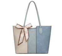 Montana West Tote Bags for Women Medium Top Handle Satchel Purses, Beige With Blue, M