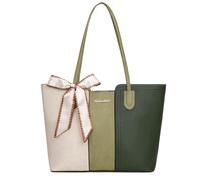 Montana West Tote Bags for Women Medium Top Handle Satchel Purses, Beige With Green, M